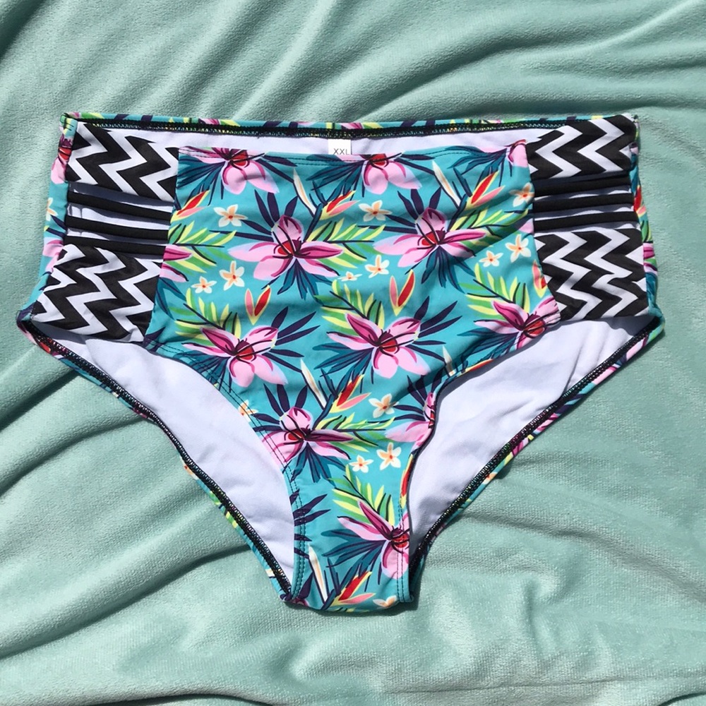 Floral print matching bathing suit bottoms